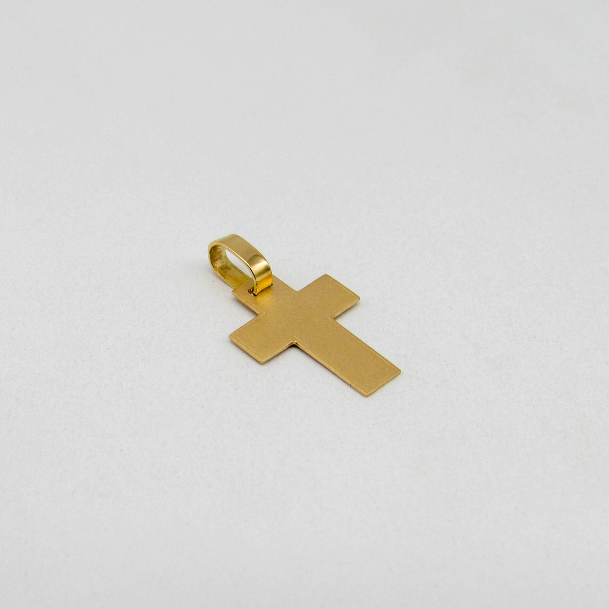 DIJE CRUZ PLANA 12x16MM ARENADA 565 /O.ROJO